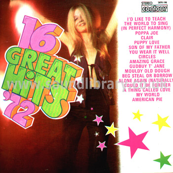16 Great Hits '72 UK Issue Stereo LP Contour 2870 198 Front Sleeve Image
