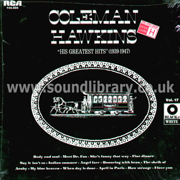 Coleman Hawkins His Greatest Hits (1939 - 1947) France Issue LP RCA 730.625 Front Sleeve Image