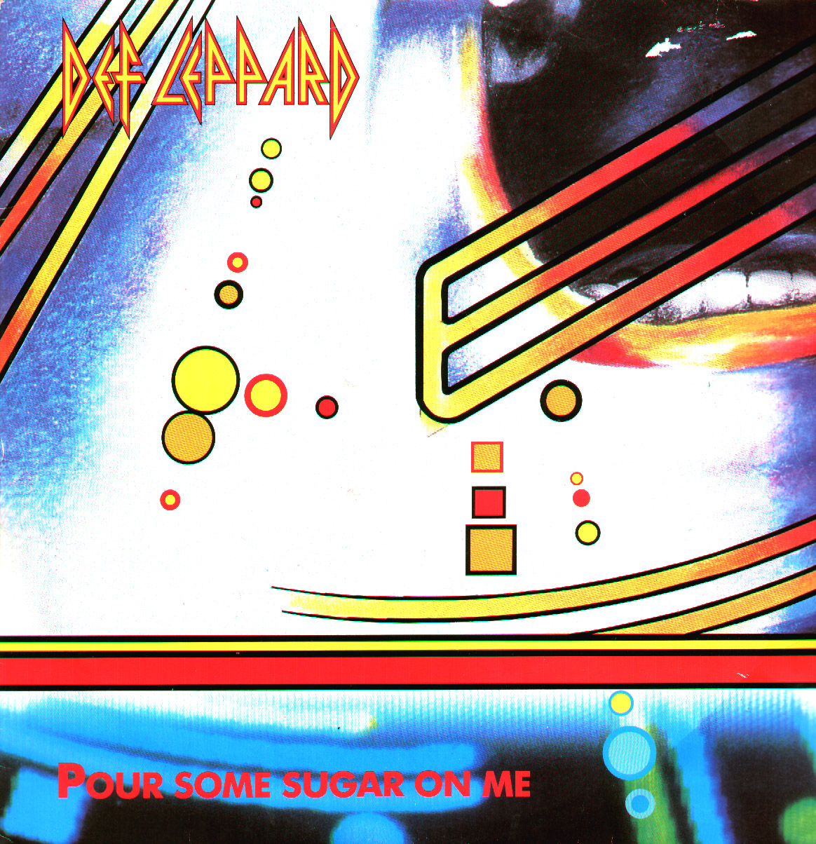 Def Leppard Pour Some Sugar On Me UK Issue Stereo 12" Phonogram LEPX 2 Front Sleeve Image