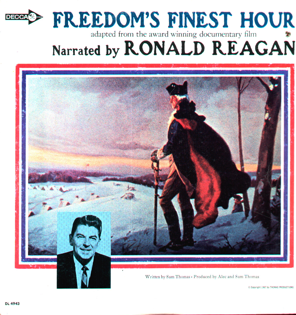 Ronald Reagan Freedom's Finest Hour USA Issue LP Decca DL4943 Front Sleeve Image