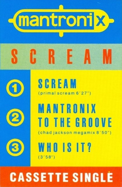 Mantronix Scream UK Issue MC Single & Poster Ten Records TENC 169 Front Inlay Image