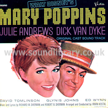 Mary Poppins Julie Andrews UK Issue Mono Soundtrack LP Buena Vista BV4026 Front Sleeve Image