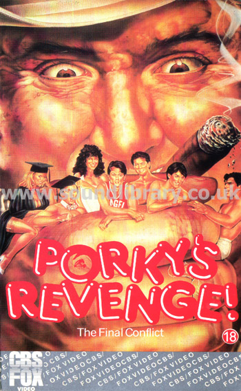 Porky's Revenge Dan Monahan VHS PAL Video CBS Fox Video 146350 Front Inlay Sleeve