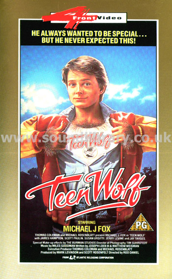 Teenwolf Michael J. Fox VHS PAL Video Polygram (4 Front Video) 085 896 3 Front Inlay Sleeve