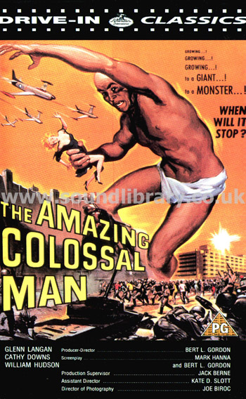 The Amazing Colossal Man Bert L. Gordon VHS PAL Video Hendring HEN 2 335 Front Inlay Sleeve