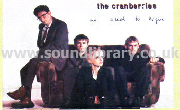 The Cranberries No Need To Argue Bolivia Issue MC Polygram POL 101 Front Inlay Card