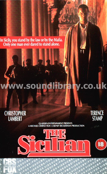 The Sicilian Christopher Lambert Promotional VHS Video CBS Fox Video 5168 Front Inlay Sleeve