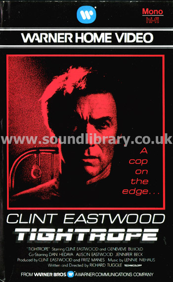 Tightrope Clint Eastwood Genevieve Bujold  VHS PAL Video Warner Home Video PEV 61400 Front Inlay Sleeve