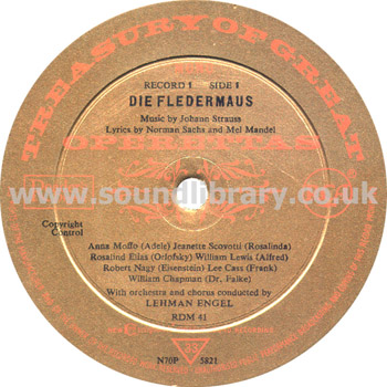 Treasury Of Great Operettas Readers Digest (RCA) RDM 41 12LP Box Set Label Image