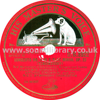 Vladimir Horowitz Tchaikovsky Concerto No.1 4 x 78 - 12" HMV D.B. 8922 - D.B. 8925 Label Image Side 8