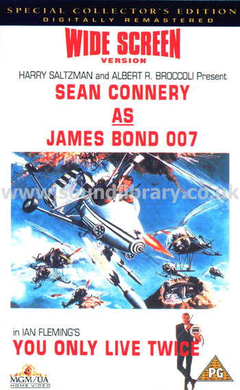 You Only Live Twice James Bond Sean Connery VHS Video MGM/UA Home Video PES 51405 Front Inlay Sleeve